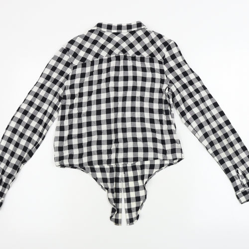 H&M  Girls White Check  Basic Button-Up Size 13-14 Years