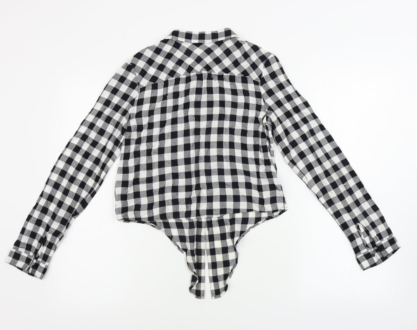 H&M  Girls White Check  Basic Button-Up Size 13-14 Years
