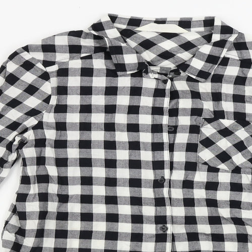 H&M  Girls White Check  Basic Button-Up Size 13-14 Years