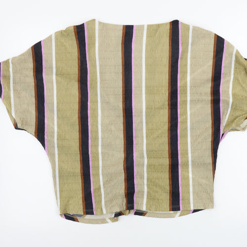 Marks and Spencer  Womens Beige Striped  Basic Blouse Size 16