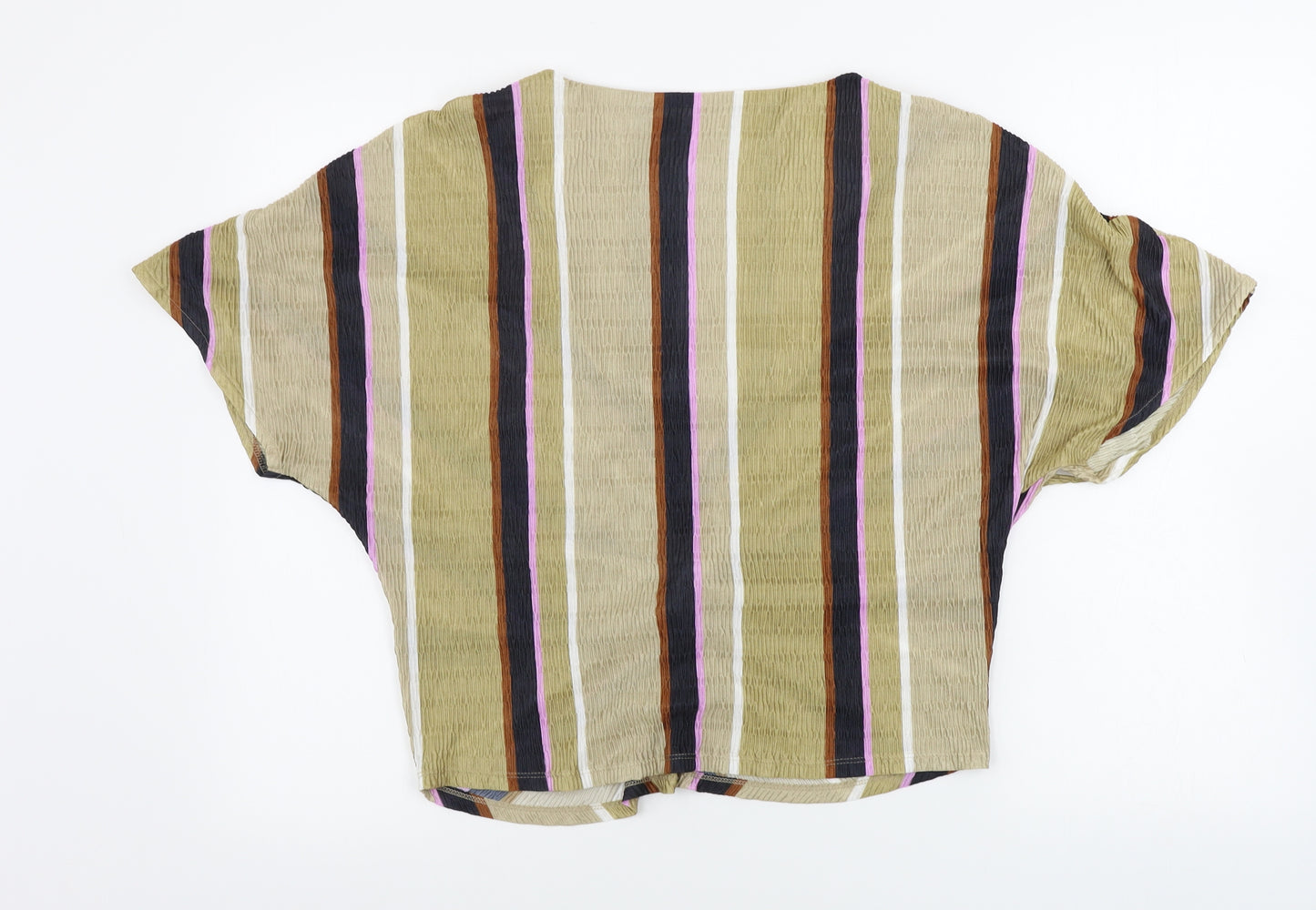 Marks and Spencer  Womens Beige Striped  Basic Blouse Size 16