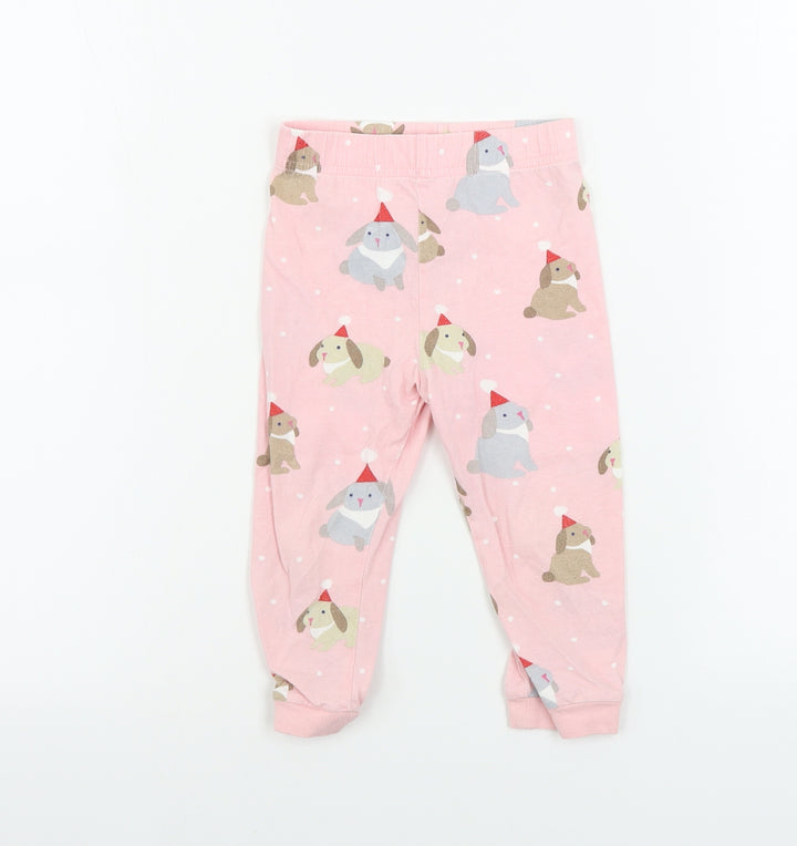 Marks and Spencer Girls Pink Sweatpants Trousers Size 2 Years