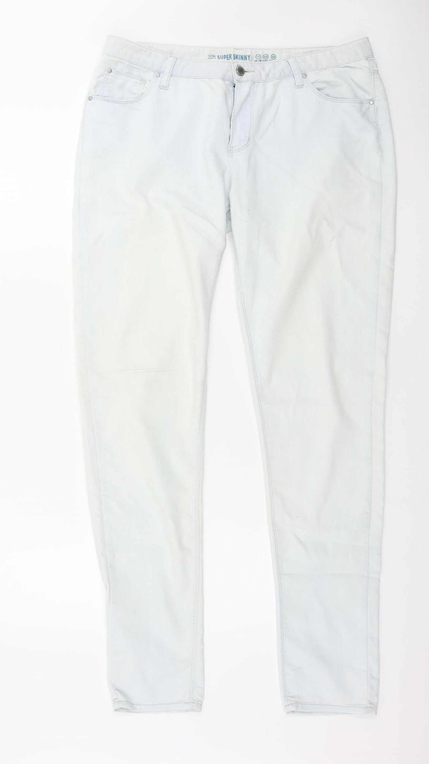 Denim & Co. Womens Green   Skinny Jeans Size 14 L32 in