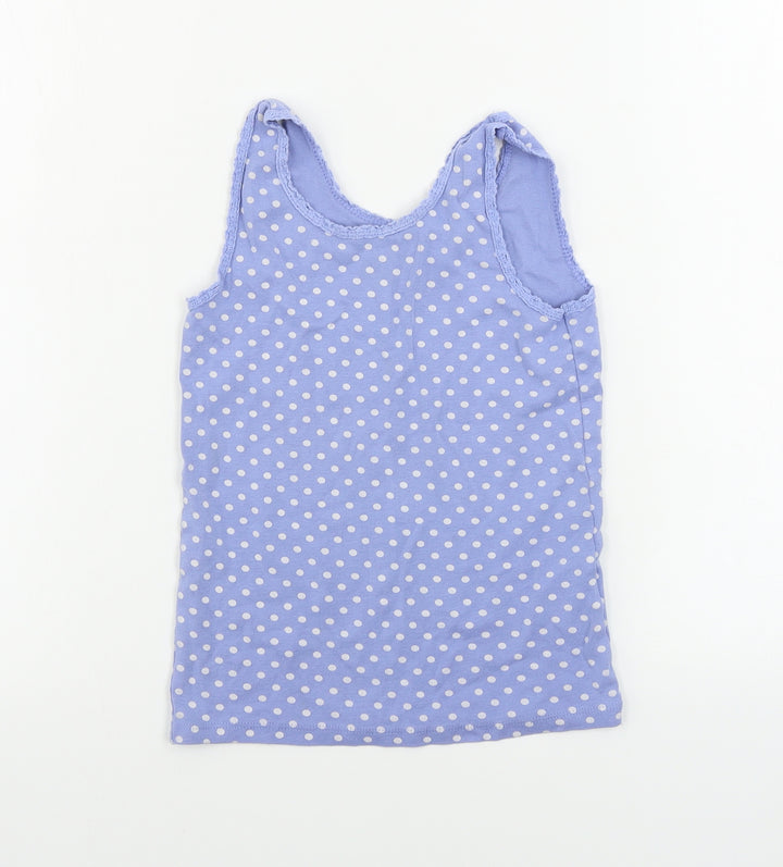 Matalan Girls Black Polka Dot Basic Tank Size 8-9 Years