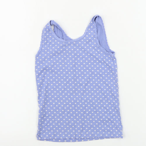 Matalan  Girls Black Polka Dot  Basic Tank Size 8-9 Years