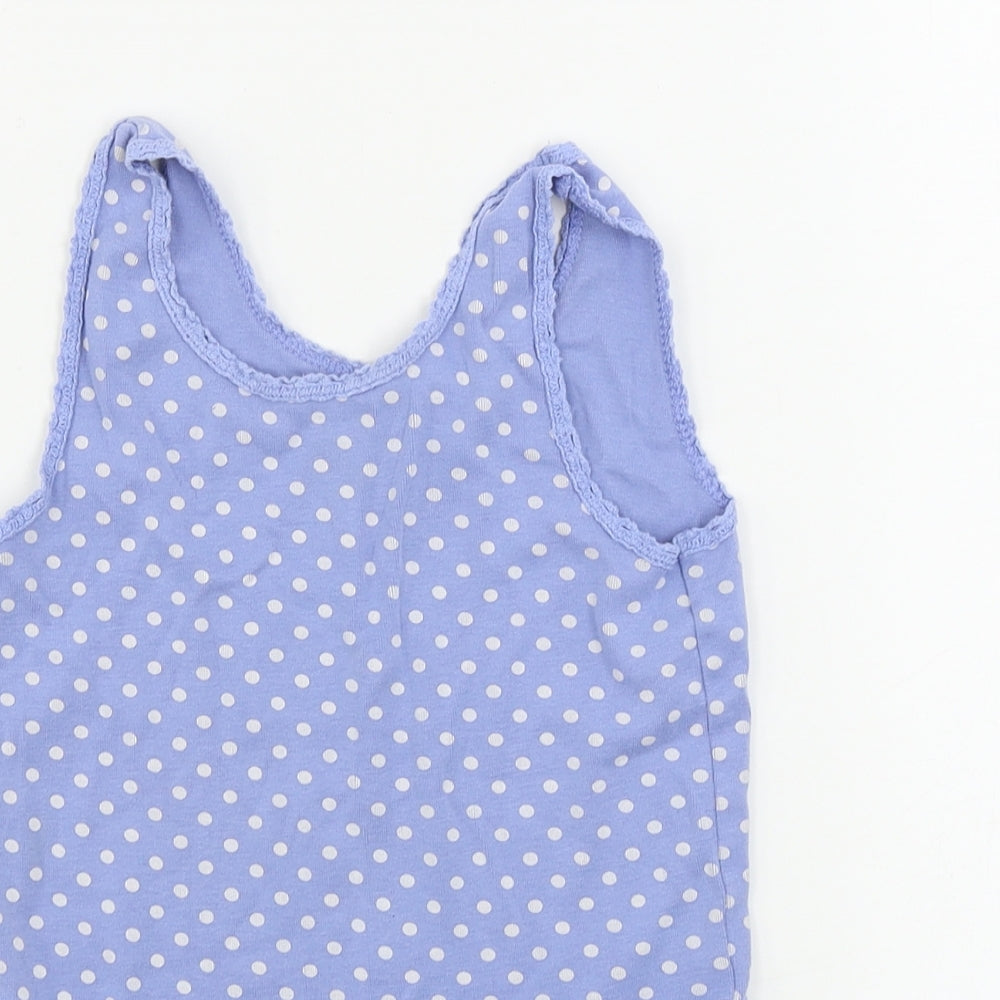 Matalan  Girls Black Polka Dot  Basic Tank Size 8-9 Years