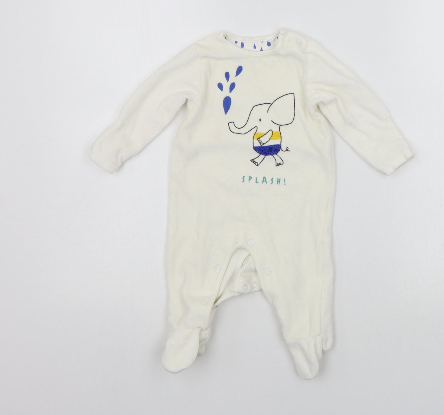 Marks and Spencer Baby White   Babygrow One-Piece Size 0-3 Months
