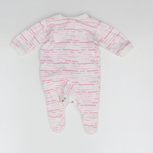TESCO Baby White Geometric  Babygrow One-Piece Size Newborn