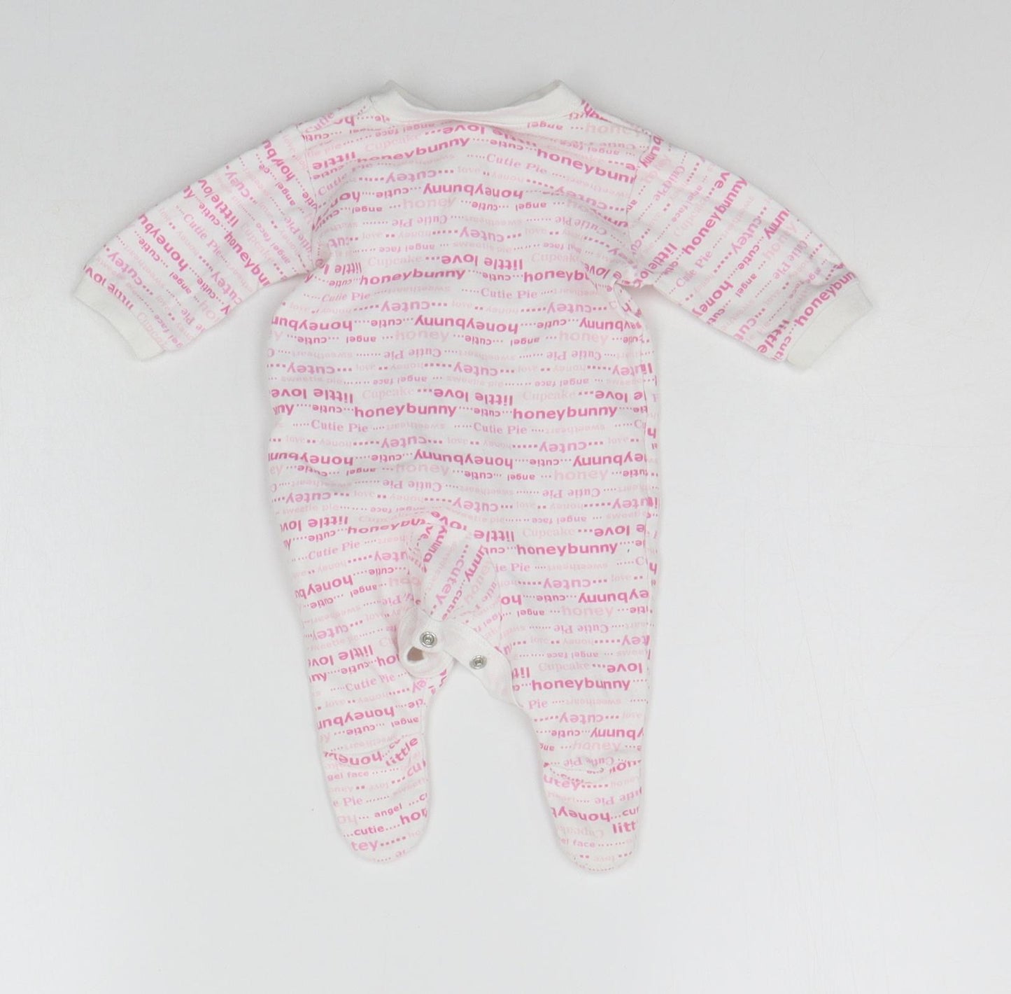 TESCO Baby White Geometric  Babygrow One-Piece Size Newborn