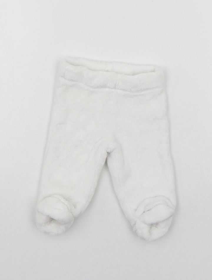 F&F Girls White   Jogger Trousers Size 0-3 Months