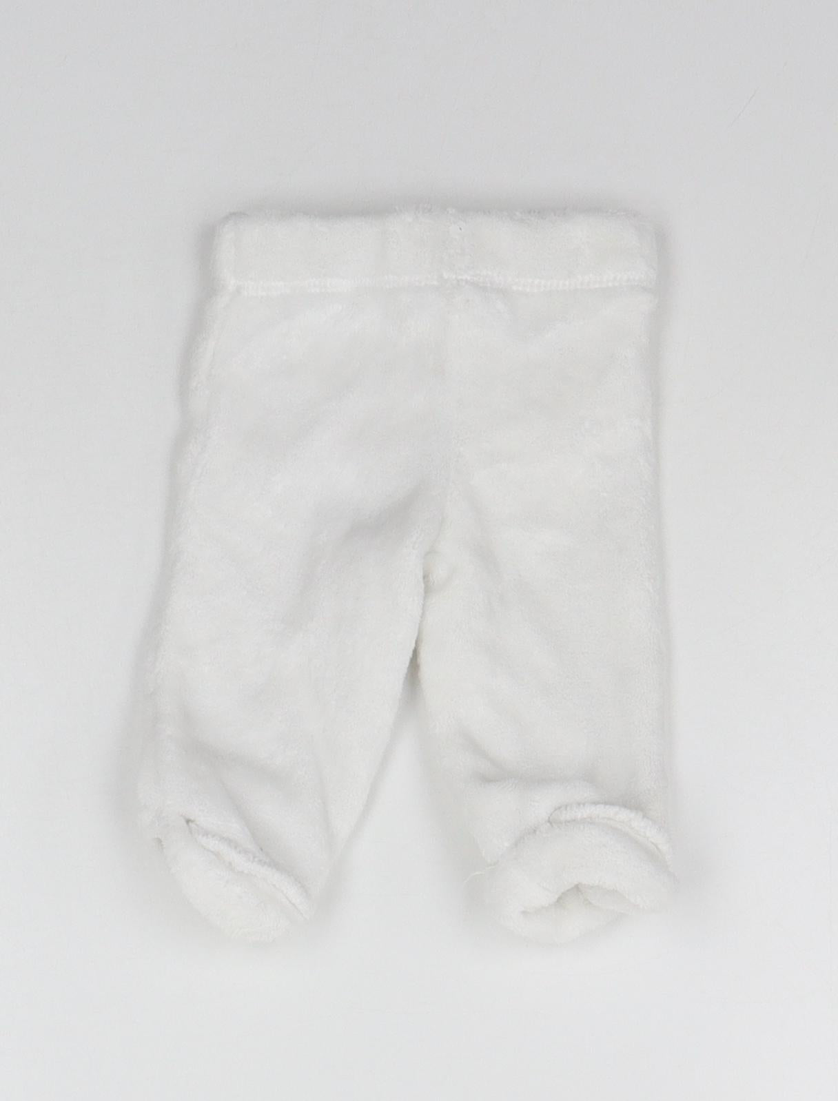 F&F Girls White   Jogger Trousers Size 0-3 Months