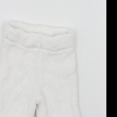 F&F Girls White   Jogger Trousers Size 0-3 Months