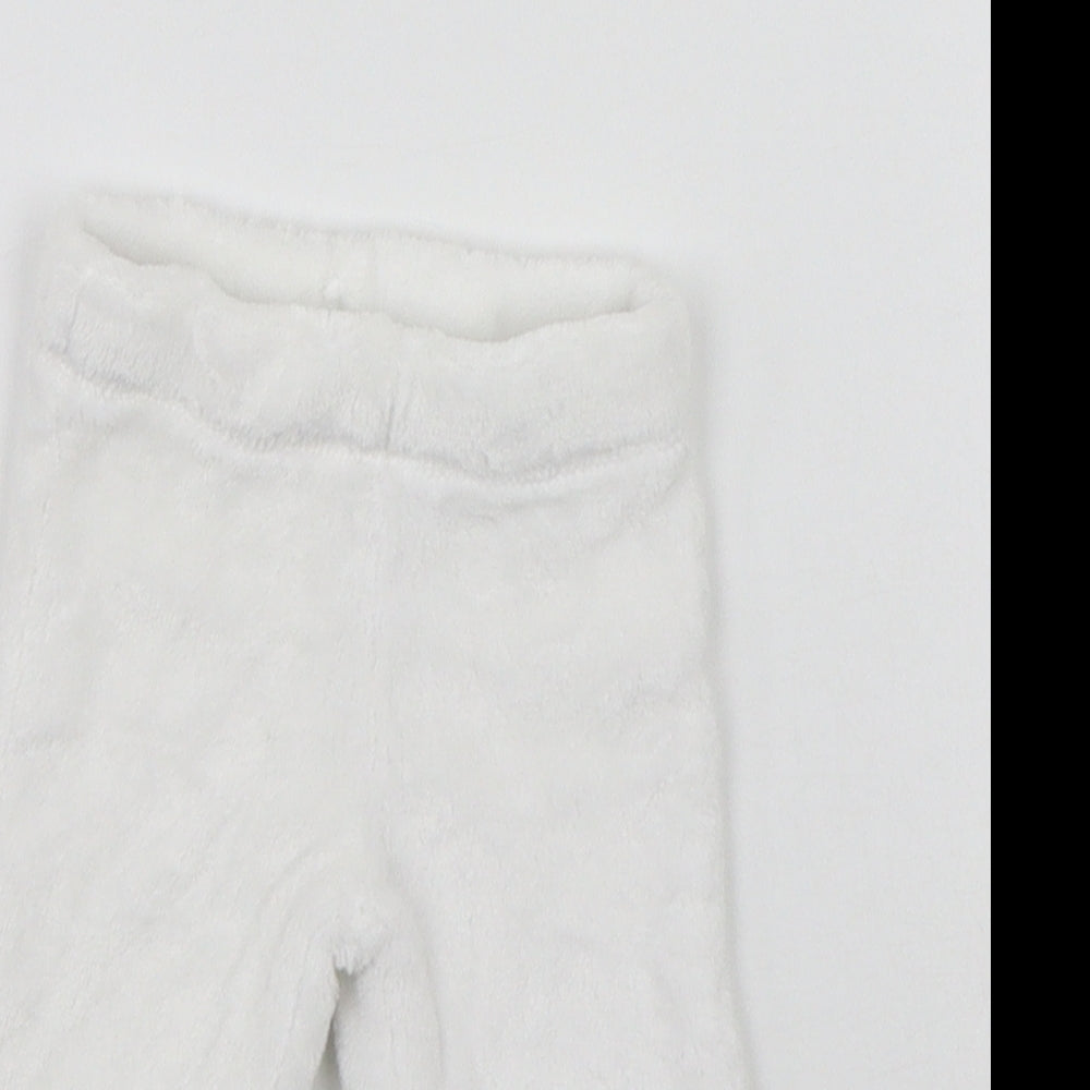 F&F Girls White   Jogger Trousers Size 0-3 Months