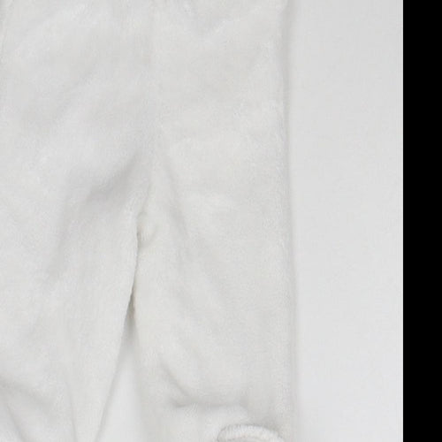 F&F Girls White   Jogger Trousers Size 0-3 Months