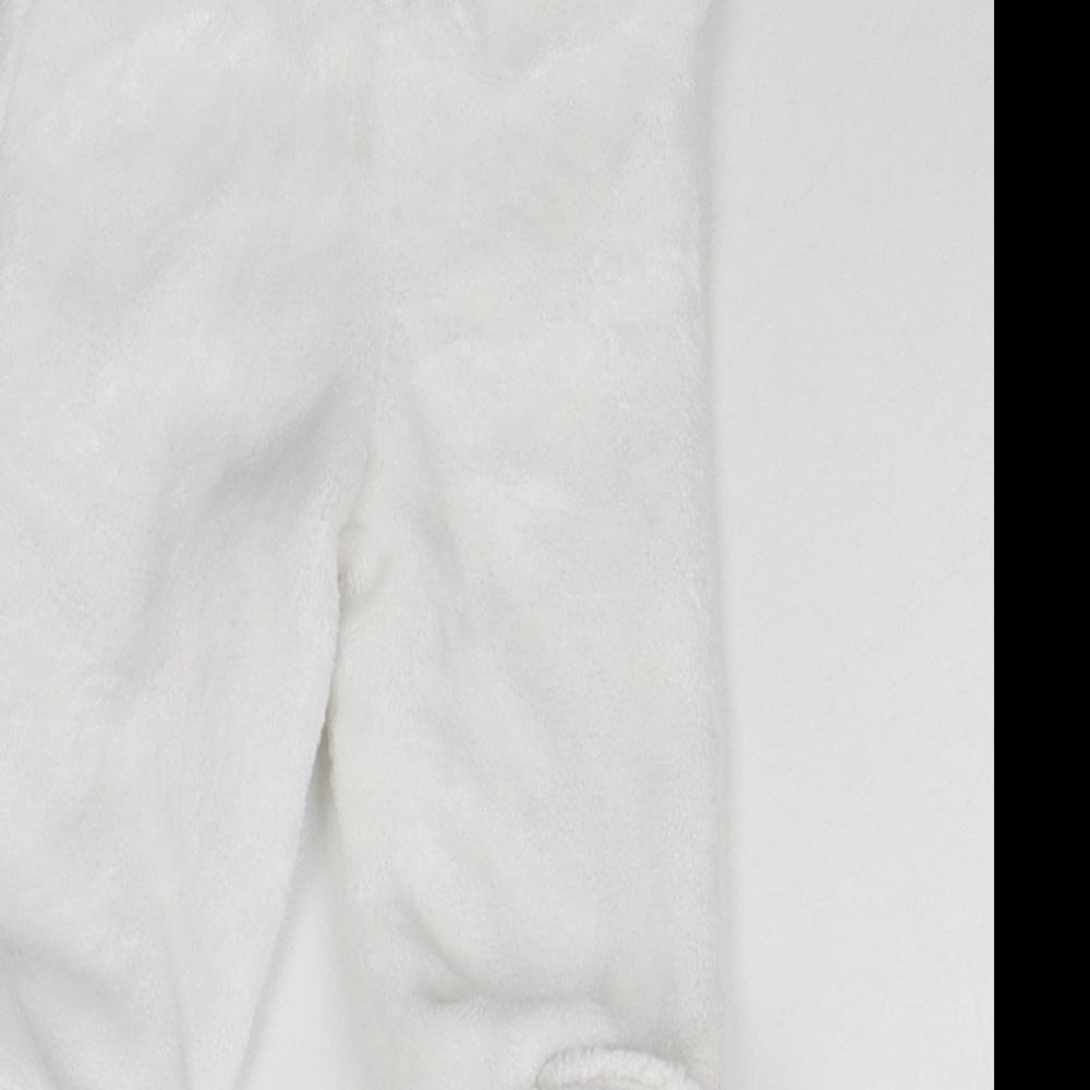 F&F Girls White   Jogger Trousers Size 0-3 Months