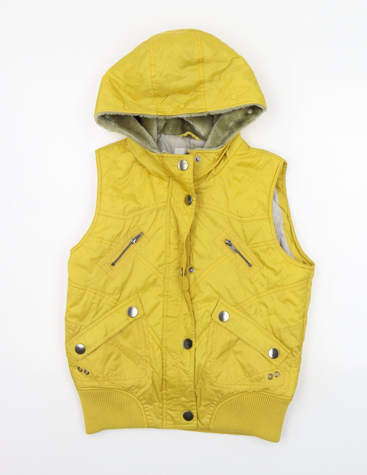 NEXT Womens Yellow   Gilet Coat Size 12