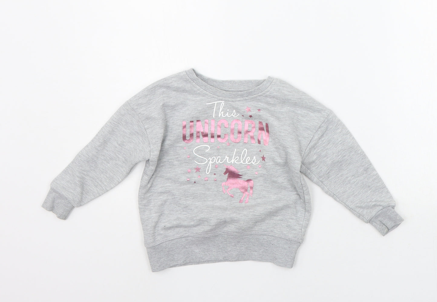 Primark Girls Grey   Pullover Jumper Size 2-3 Years