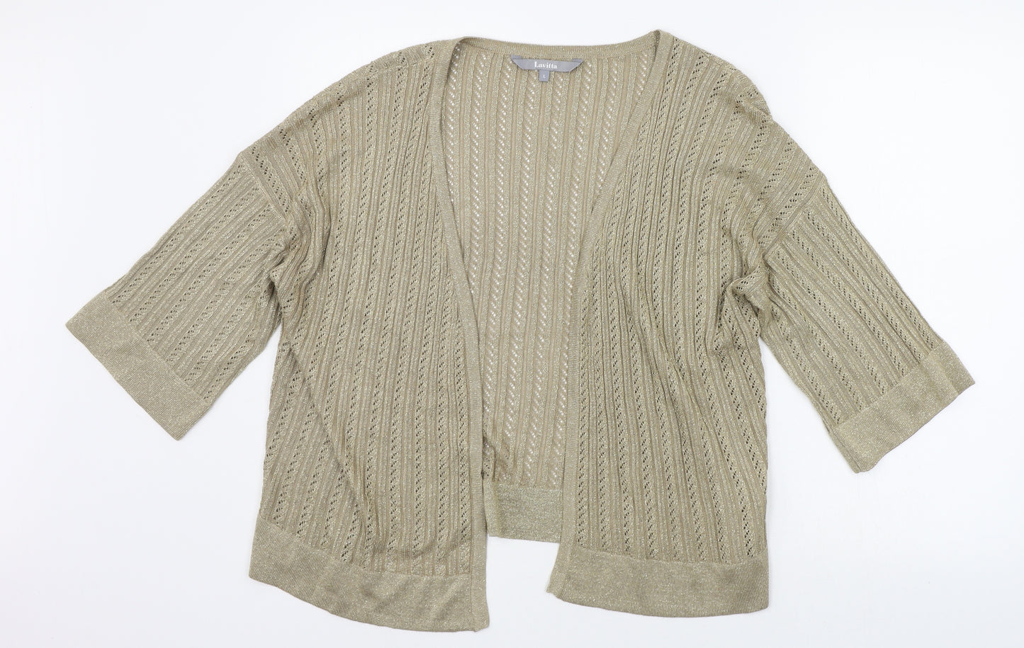 LAVITTA Womens Gold   Cardigan Jumper Size L