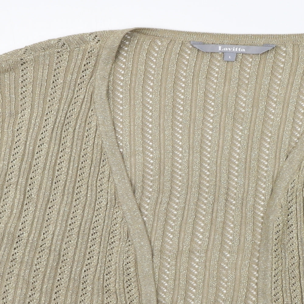 LAVITTA Womens Gold   Cardigan Jumper Size L
