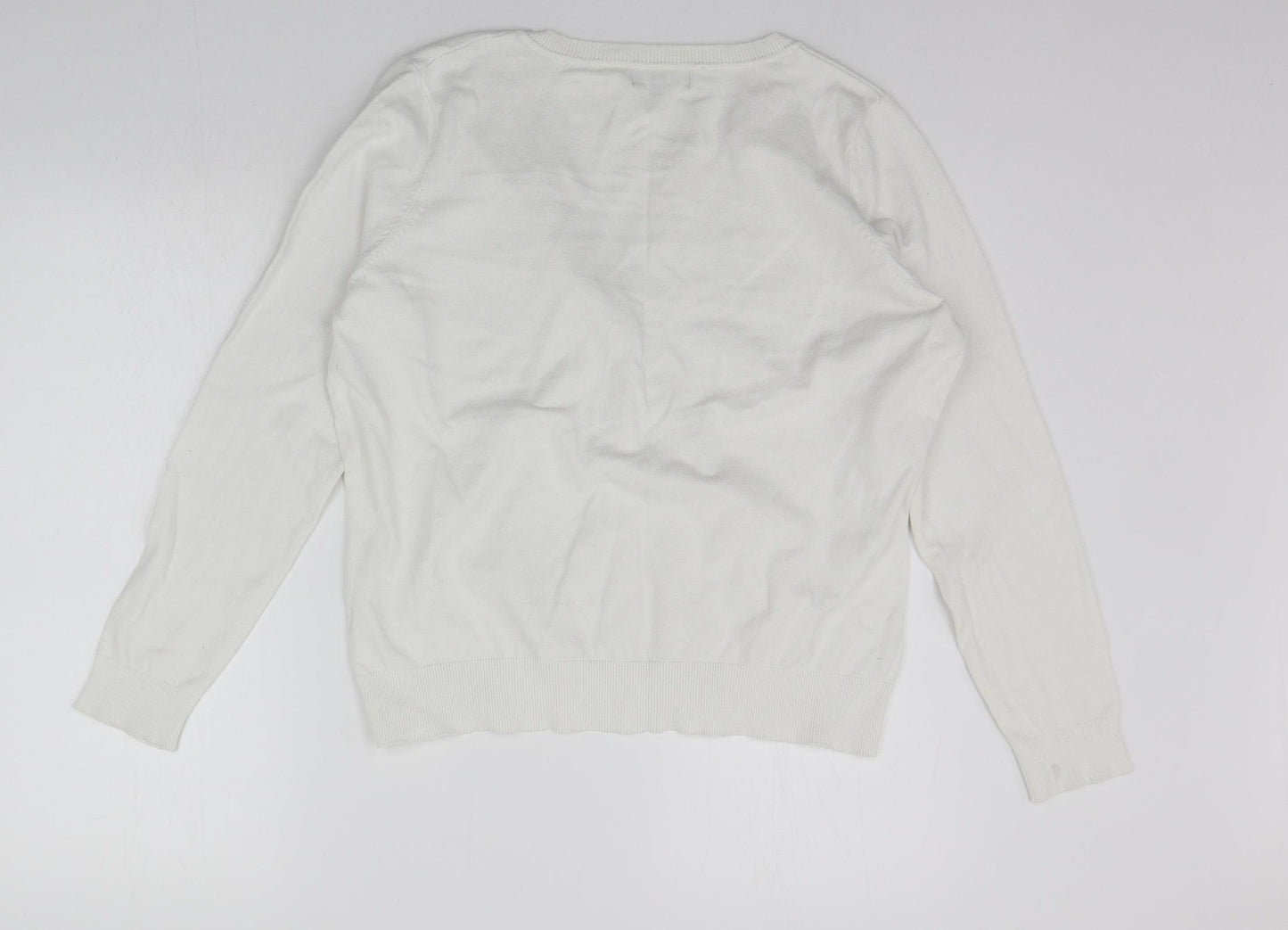 New Look Womens White   Cardigan Jumper Size 16