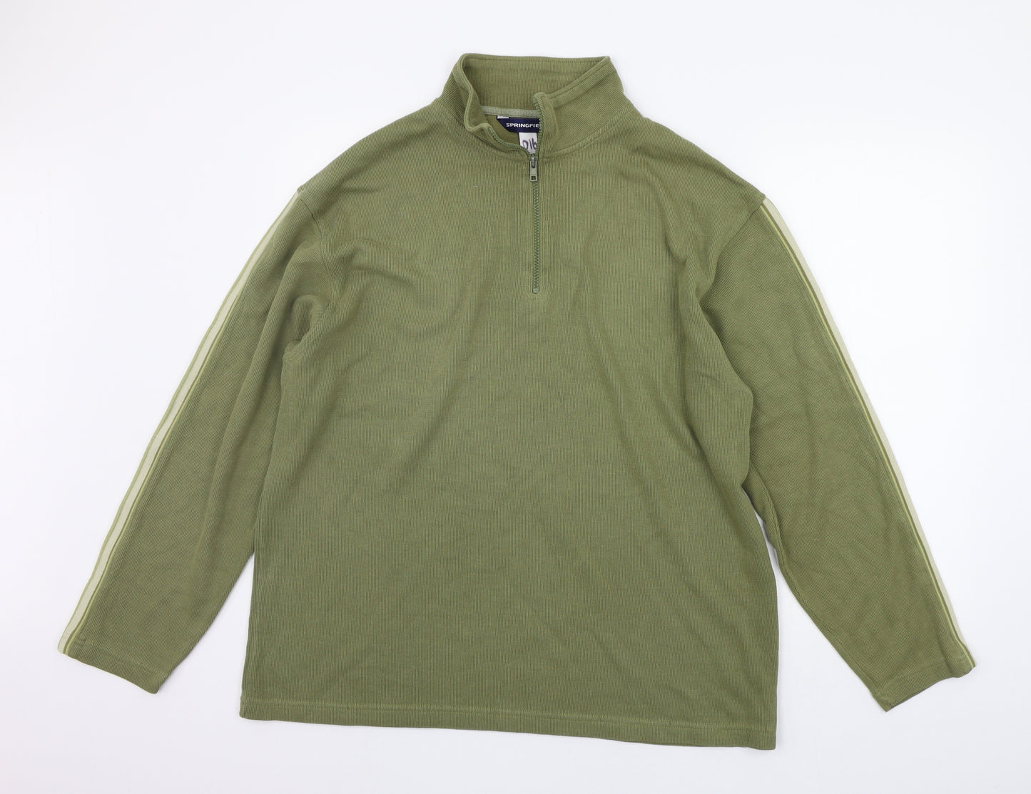 Springfield Mens Green Houndstooth  Pullover Jumper Size L