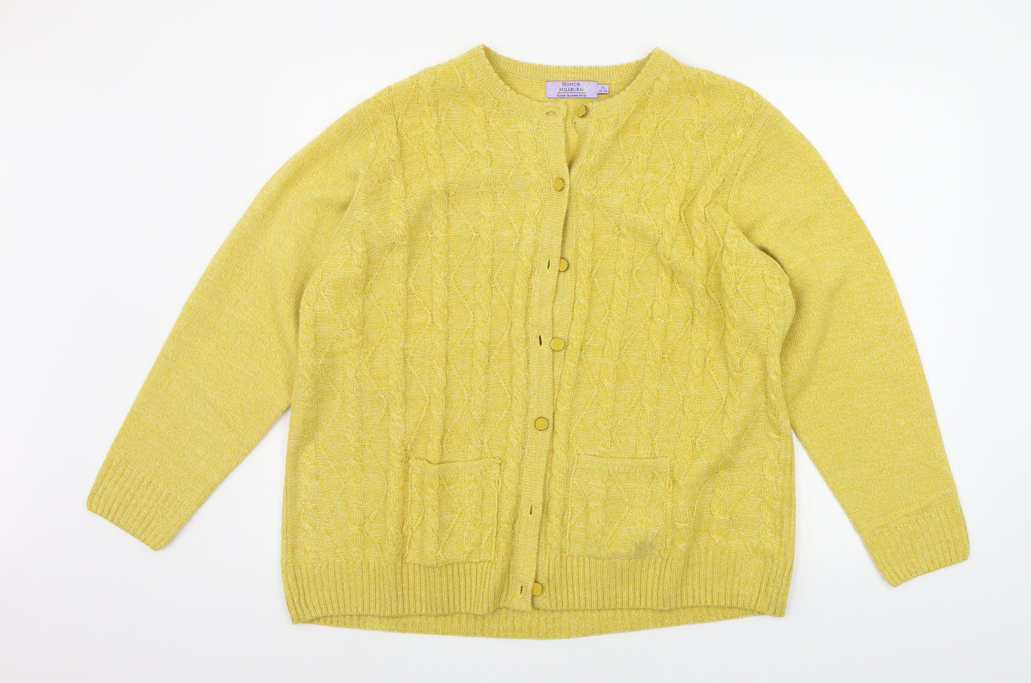 EWM Womens Yellow   Cardigan Jumper Size XL