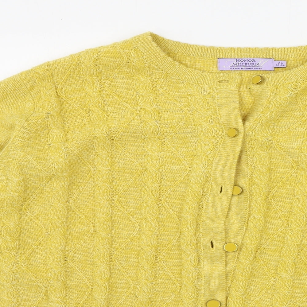 EWM Womens Yellow   Cardigan Jumper Size XL