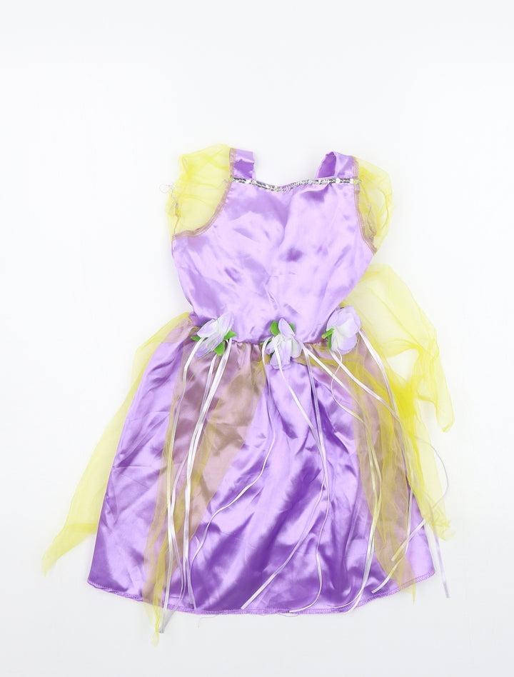 Preworn Girls Purple   A-Line  Size 3 Years  - Sequin detail