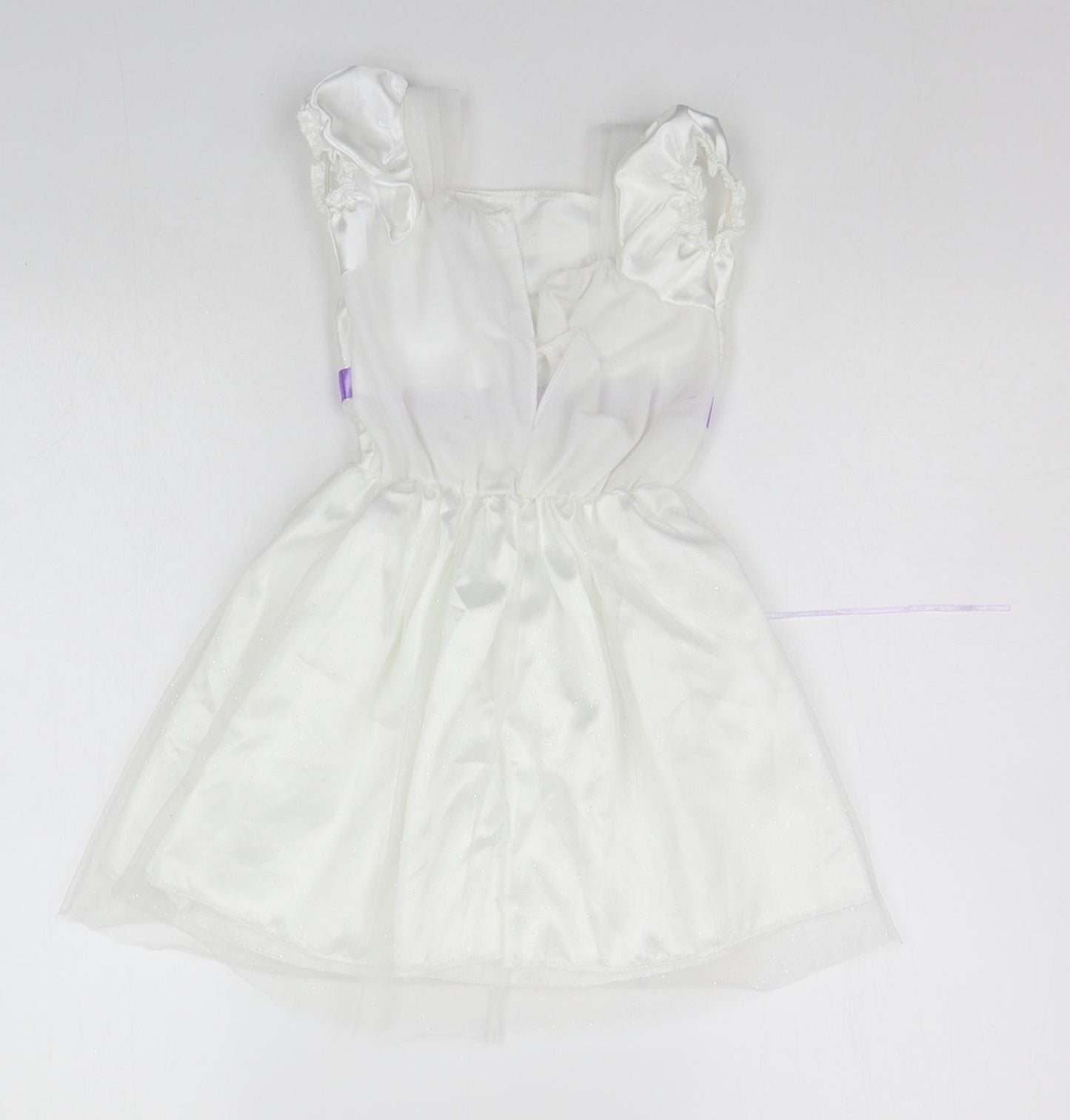 Preworn Girls White   A-Line  Size 3 Years  - Glitter Detail