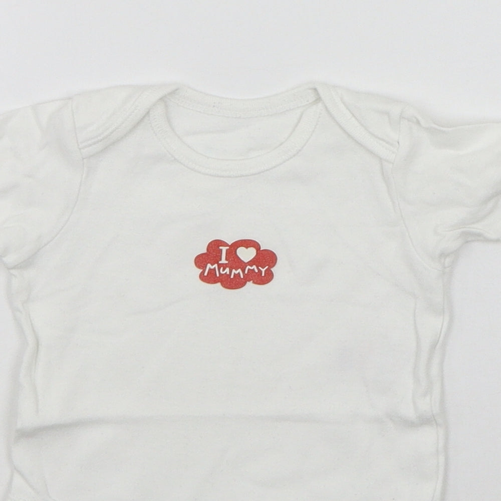 F&F Baby White   Babygrow One-Piece Size 6-9 Months