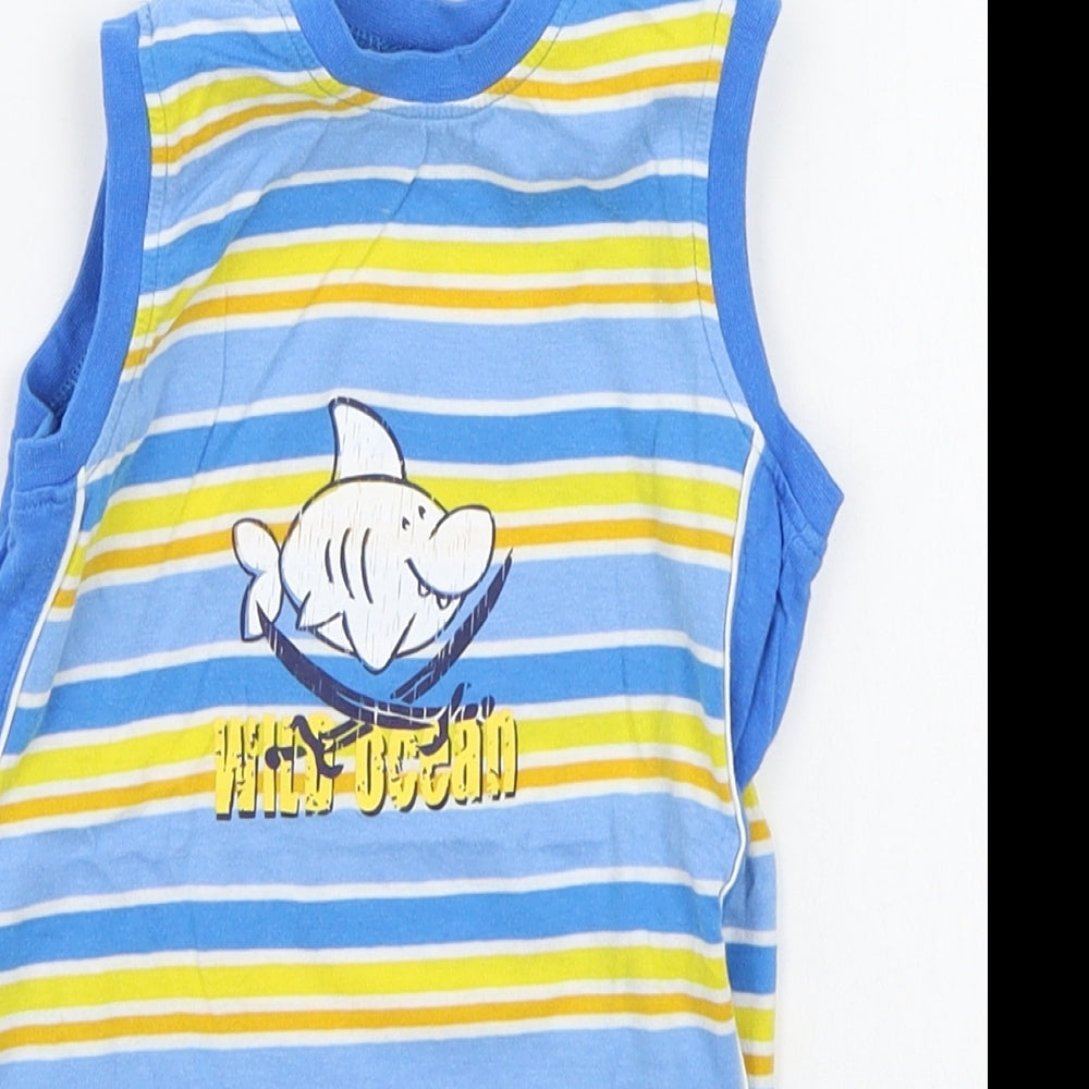 TUP TUP Baby Blue Striped  Babygrow One-Piece Size 9-12 Months