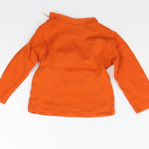 Earlydays Boys Orange Geometric  Basic T-Shirt Size 6-9 Months