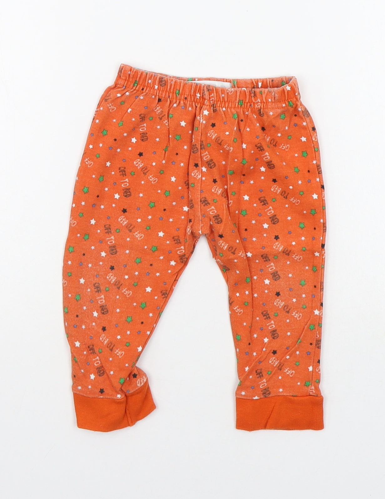 Earlydays Girls Orange Geometric  Jogger Leggings Size 6-9 Months