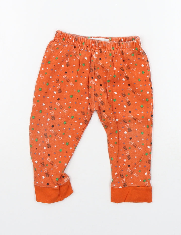 Earlydays Girls Orange Geometric  Jogger Leggings Size 6-9 Months