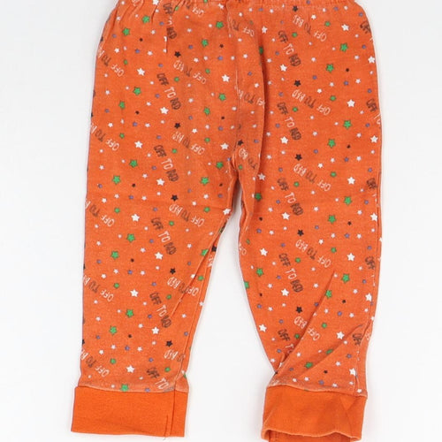 Earlydays Girls Orange Geometric  Jogger Leggings Size 6-9 Months