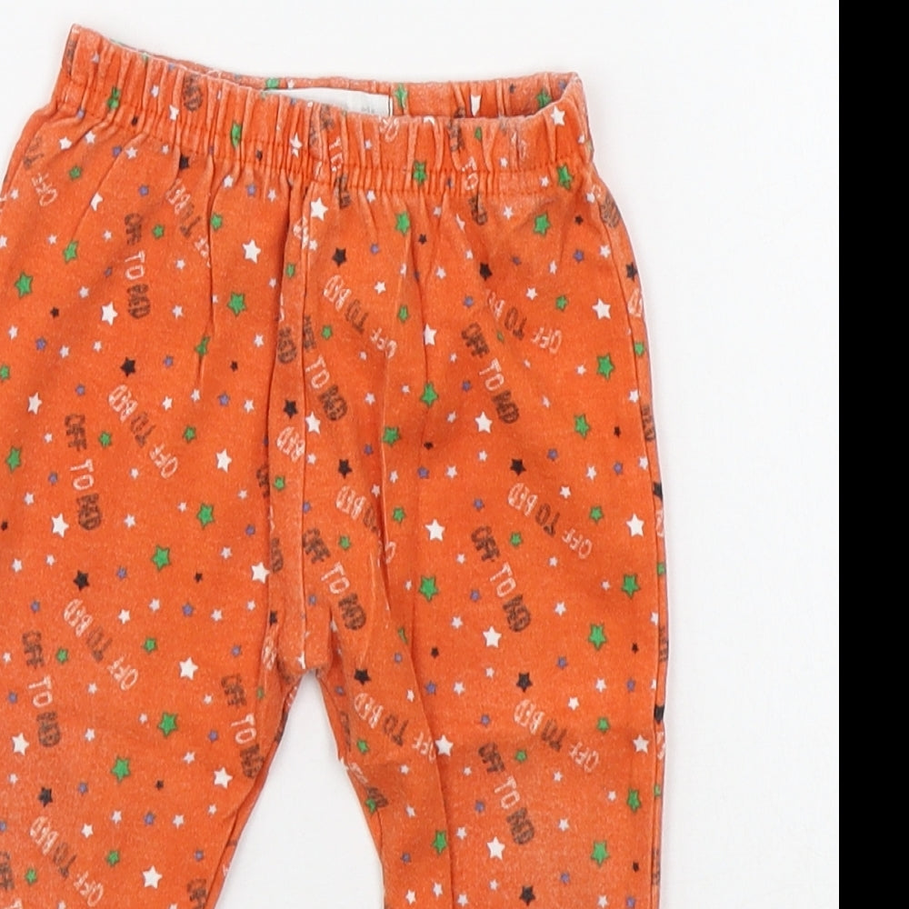 Earlydays Girls Orange Geometric  Jogger Leggings Size 6-9 Months