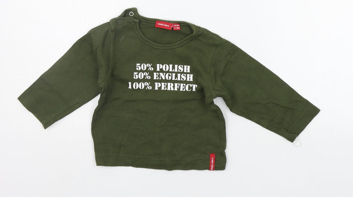 SIMPLY COLOURS Baby Green   Basic T-Shirt Size 9-12 Months