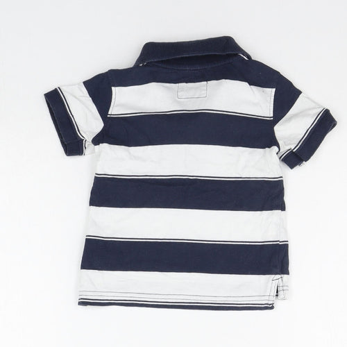 H&M Boys Blue Striped  Basic Polo Size 9-12 Months