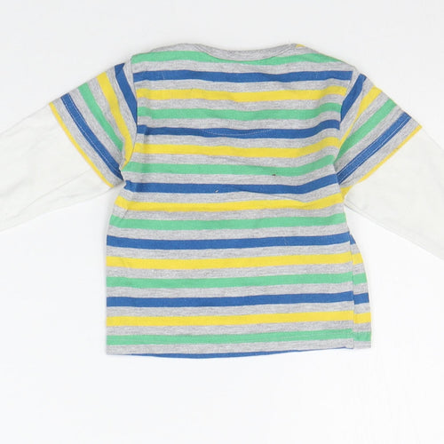 Earlydays Baby Multicoloured Striped  Basic T-Shirt Size 6-9 Months