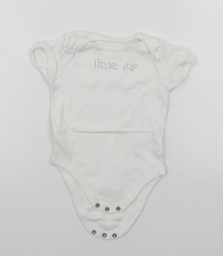 F&F Baby White   Babygrow One-Piece Size 6-9 Months  - Little Star