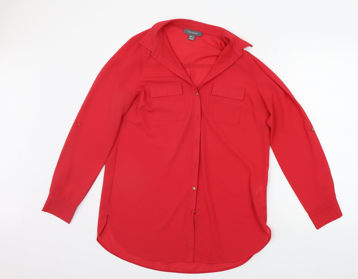 Primark Womens Red   Basic Button-Up Size 12