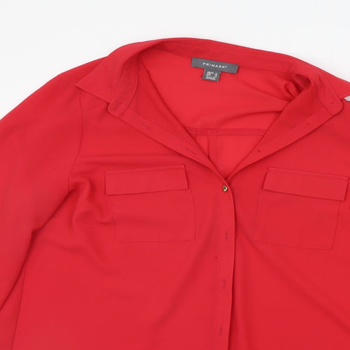 Primark Womens Red   Basic Button-Up Size 12