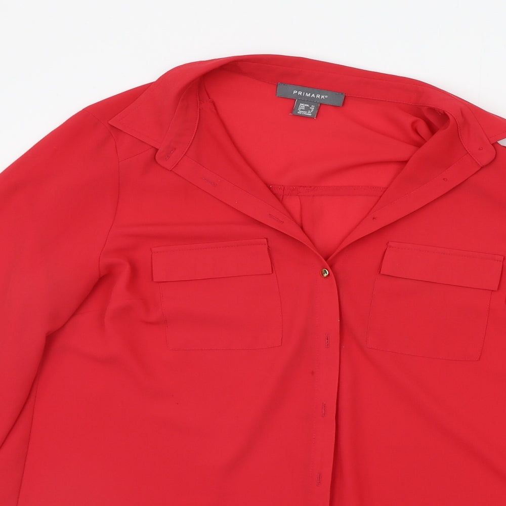 Primark Womens Red   Basic Button-Up Size 12