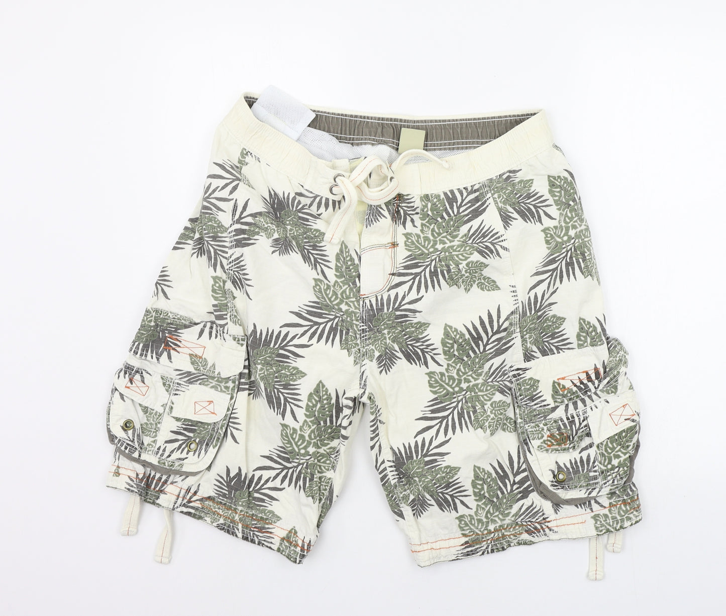 Lee Cooper Mens Yellow Floral  Cargo Shorts Size M
