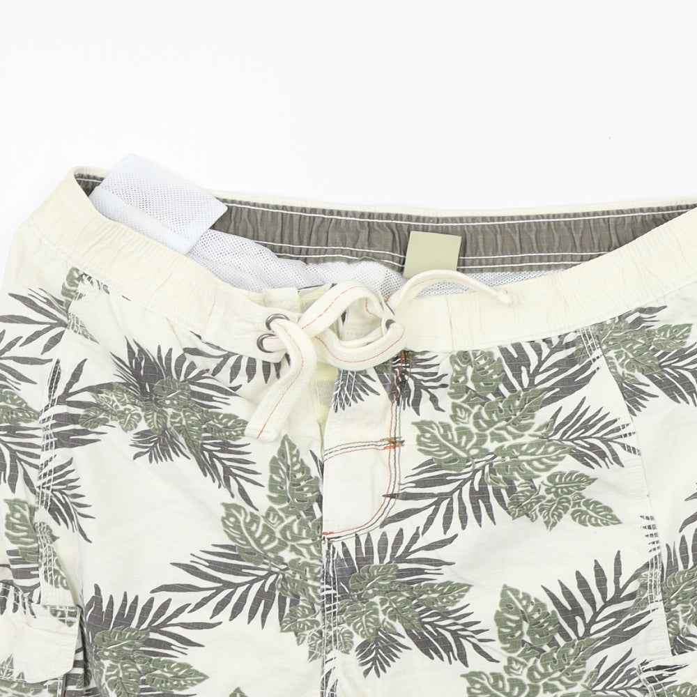 Lee Cooper Mens Yellow Floral  Cargo Shorts Size M