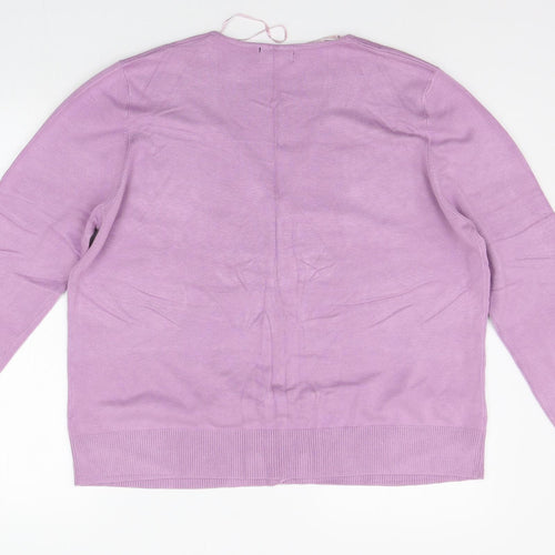 bm collection Womens Purple   Cardigan Jumper Size XL