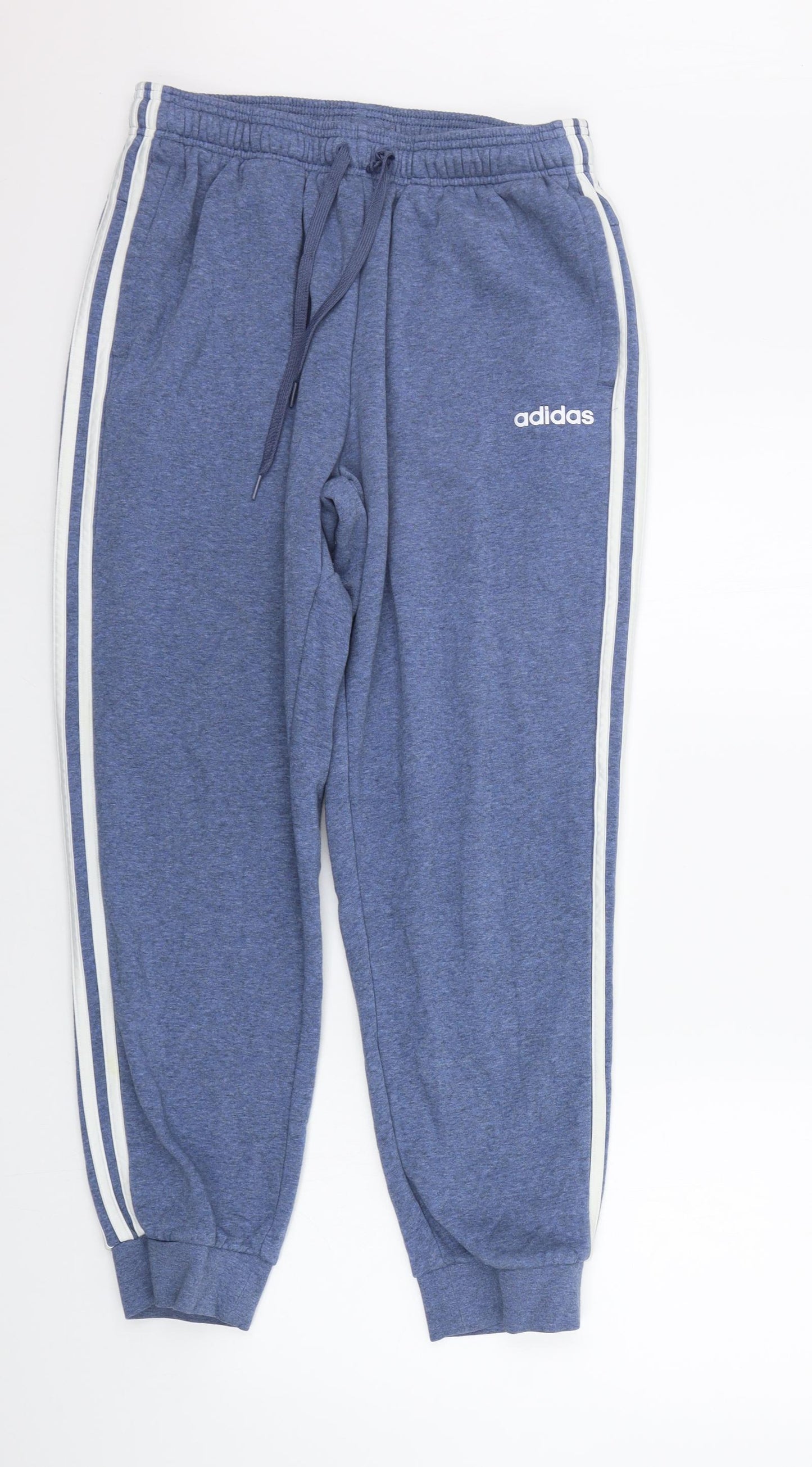 adidas Mens Blue Striped  Jogger Trousers Size L L27 in