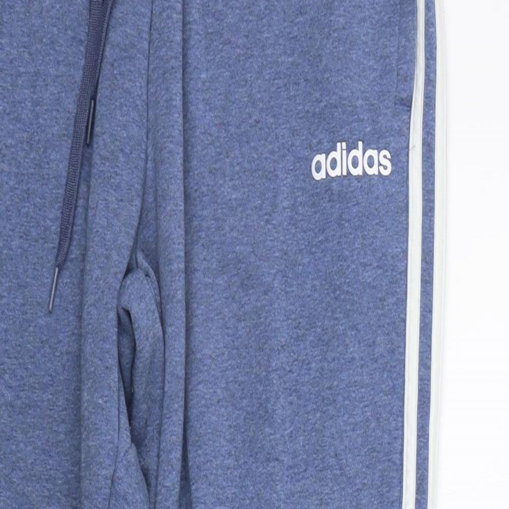 adidas Mens Blue Striped  Jogger Trousers Size L L27 in