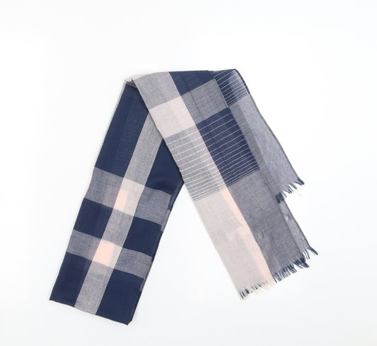 Front view of Preworn women’s blue check scarf