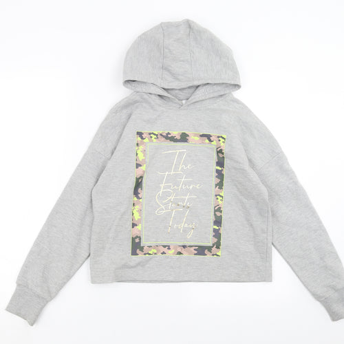 F&F Girls Grey   Pullover Hoodie Size 11-12 Years  - future starts today